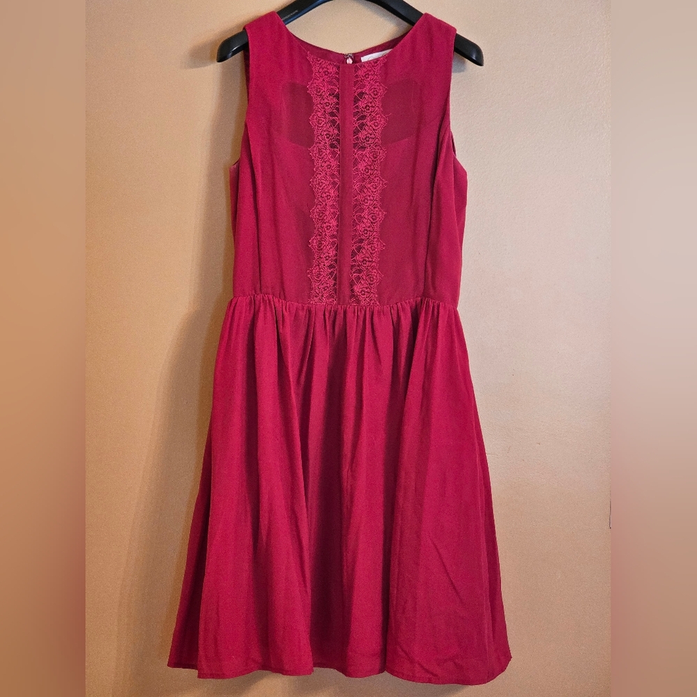 Jessica Simpson Fit and Flare Dress- Red, size 6